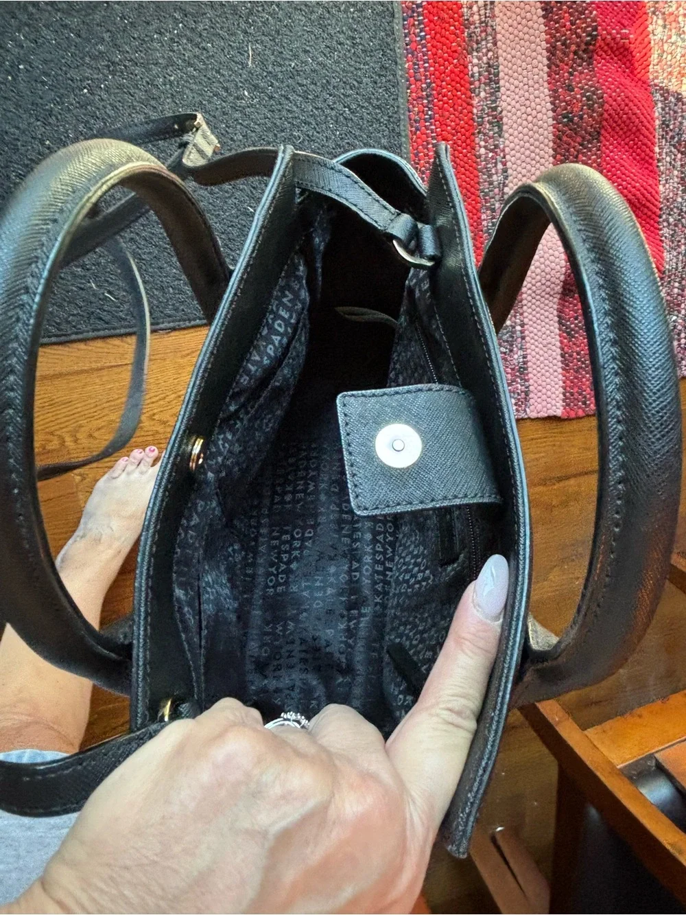 kate spade Black and White Polka Dot Satchel